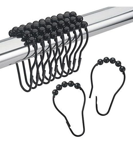Ganchos Cortina De Baño X12u. /inox,/negro Mate 0
