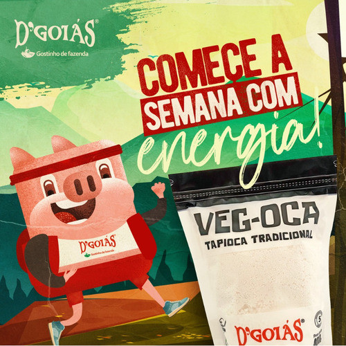 Kit C/ 6pct Tapioca Tradicional Vegana Veg-oca D'goias 400g 1