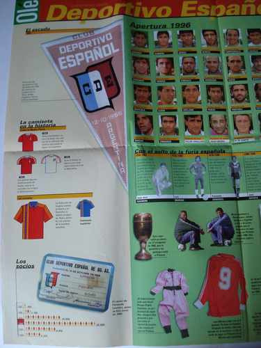 Ficha De Deportivo Español - Ole 1996 -fotos Jugadores, Hist 1