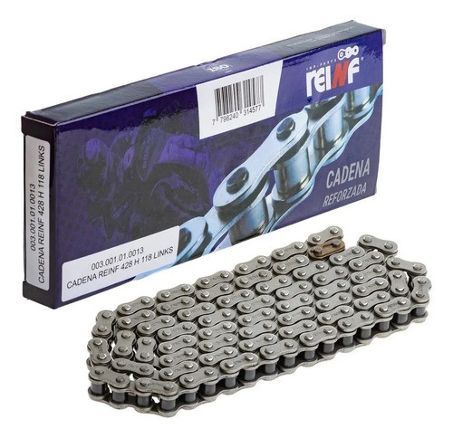Cadena Transmision 428h X 118 Reforzada Ybr Cg Titan Rx Mav 0
