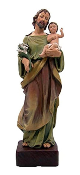 Gran Estatua Católica De San José Con El Bebé Cristo Jesús, 0