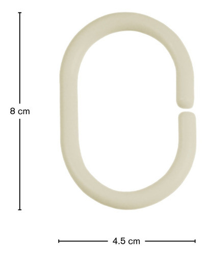 Ganchos Cortinas Baño Plastico Beige X12 Importados 1