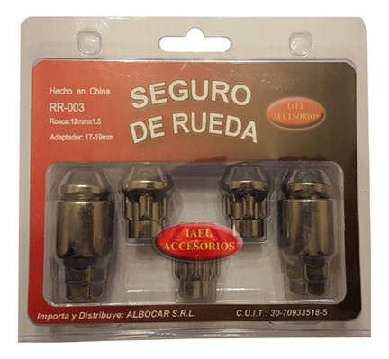 Seguro Rueda Antirobo 5 Tuercas 3 Chevrolet Prisma 98/18 1
