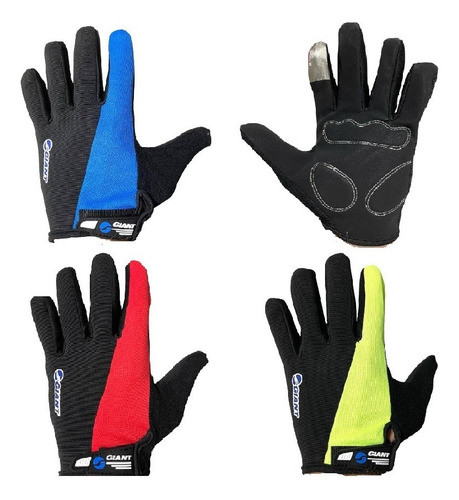 Guantes Dedo Largo Giant Abrojo Bicicleta Moto Apto Celular 1