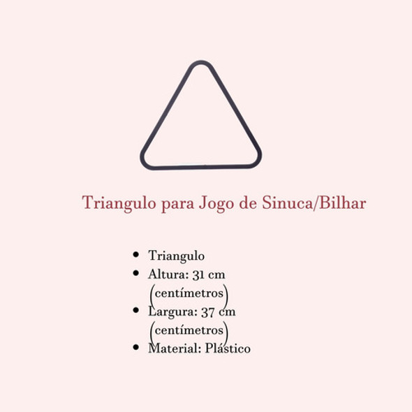 Triangulo Preto Para Bolas Mesas De Sinuca Bilhar Snooker 1