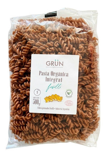 Fusilli Pasta Integral Orgánica Grün Fideos X500 Grs 0