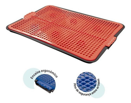 Bandeja Sanitaria Pipi Jornal 57x39x2,6cm Rojo 0