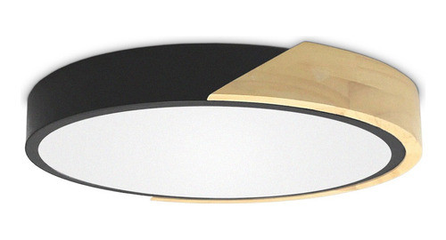 Luminaria Nordica Led Cálido 24w Aplique Negro Madera 46208 0