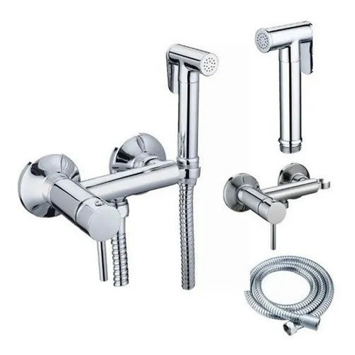Set Ducha Higienica Mezcladora Monocomando Bronce Rimontti 0