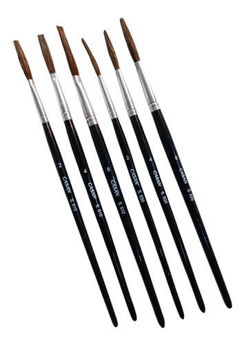 Set Pinceles Casan Letrista Filete 610chato-620redondo 6un 0