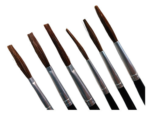 Set Pinceles Casan Letrista Filete 610chato-620redondo 6un 1