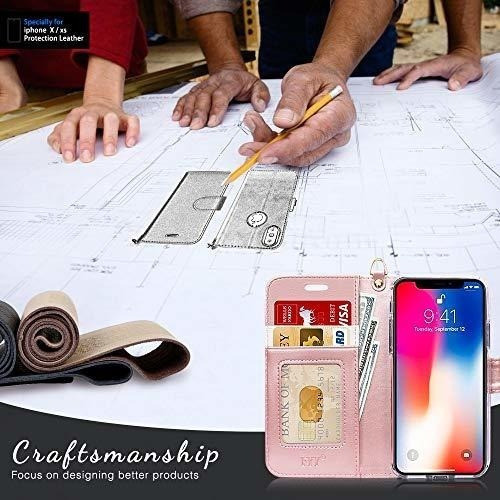 Fyy Diseñada Para iPhone X/xs/10, Funda De Piel Sintética Co 1