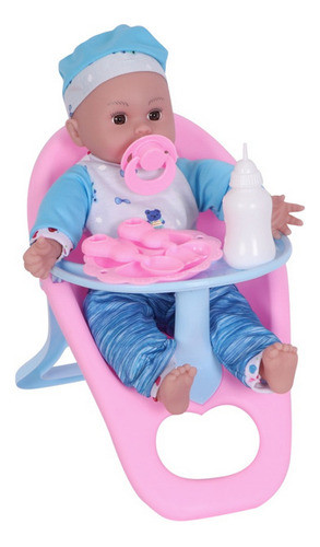 Muñeco Bebote Con Silla Para Comer Y Accesorios 0