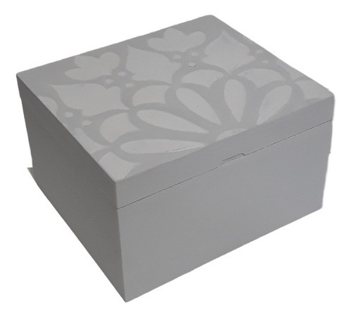 Caja De Te De Madera 2 Divisiones Pintada A Mano 0