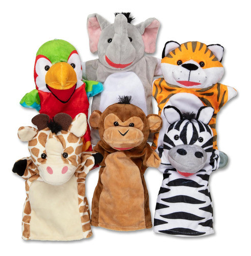 Muñecos Suaves Para Niños De 2+, Conjunto De 6 Amigos Safari 0
