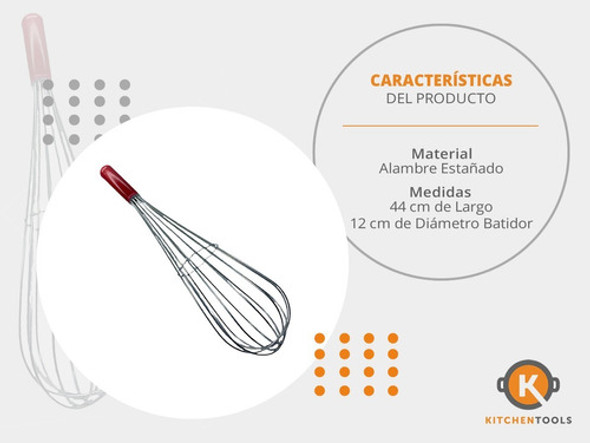Batidor Gastronómico Estañado Reforzado 45 Cm 1