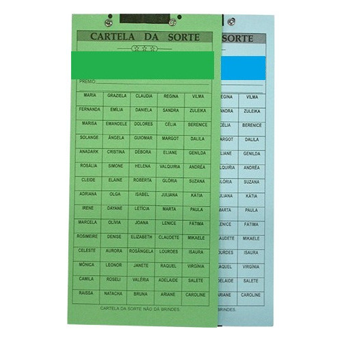 Kit 10 Cartela Para Rf Com 150 Nomes - Cores Sortids 0
