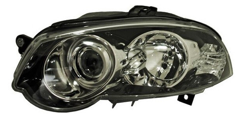 Semioptica Izq. Fondo Negro Aro Cromado Fiat Palio Weekend A 0