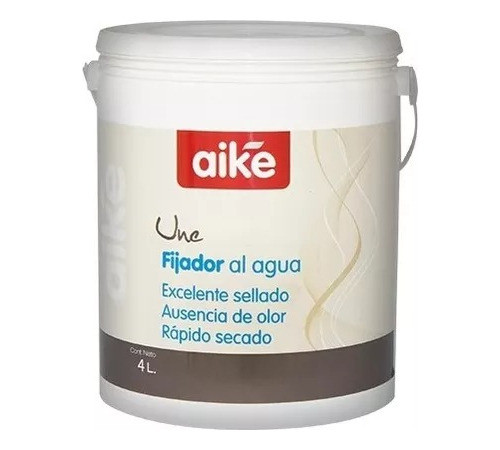 Fijador Sellador Al Agua Para Pared Aike X 4 Lts 0