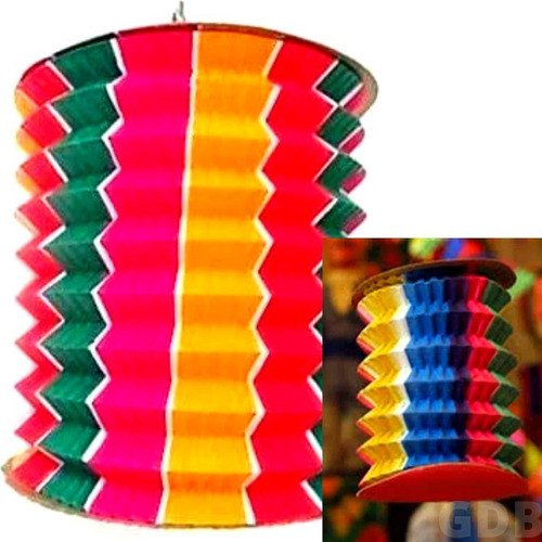Kit 10 Lanterna Festa Junina Sanfonada Papel Decoração 0