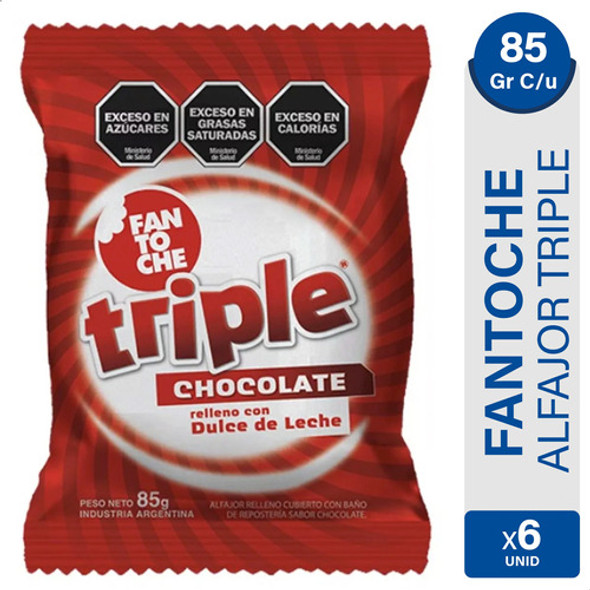 Alfajor Fantoche Triple Chocolate Dulce De Leche - Pack X6 0 Alfajor Fantoche Triple Chocolate Dulce De Leche - Pack X6 0