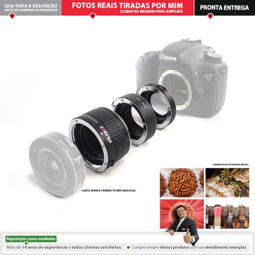 Tubo Extensor Macro P/ Canon Viltrox Af Uso Lentes Ef Ou Efs 1