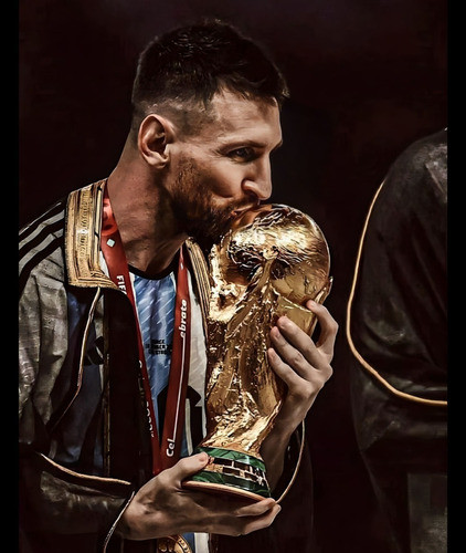 Poster Messi Campeon 64x54cm #2 Vinilo Autoadhesivo  Premium 0