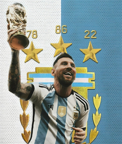 Poster Messi Campeon 64x54cm #2 Vinilo Autoadhesivo  Premium 1