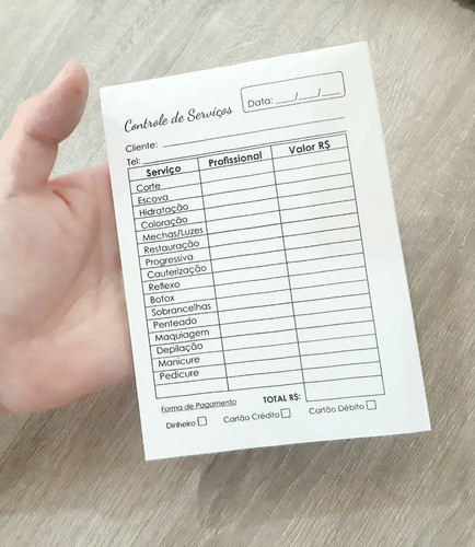 10 Talões De Comanda Para Salão De Beleza Tamanho 10x14cm 1
