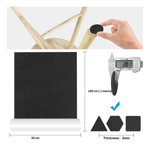 Feltro Auto Adesivo Plac/ 1 Metro X 50 Cm -oferta  Preto !! 1
