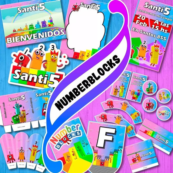 Kit Imprimible Numberblocks Decoración Cumpleaños 1