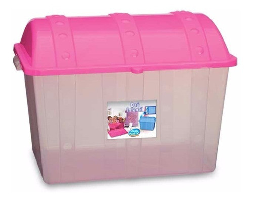 2 Caixa Organizadora Bau Infantil Plastico Rosa Frete Grátis 1