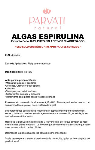 Algas Espirulinas 30grs 1
