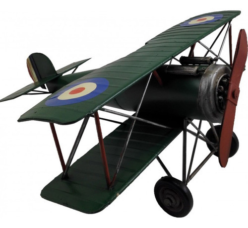Avion Aeroplano Replica Chapa Metal Escala 35,5x33x15 Cm 0