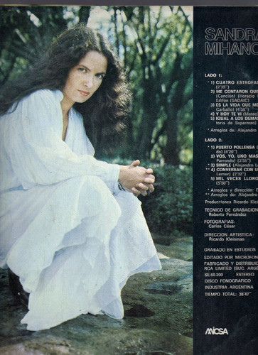 Vinilo Discos Sandra Mihanovich, Micsa, 1982 1