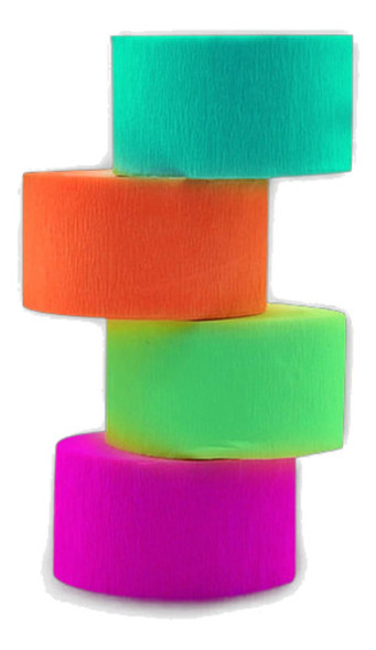 Serpentinas Papel Crepe Brillan Oscuridad 4 Rollos De 120mts 0 Serpentinas Papel Crepe Brillan Oscuridad 4 Rollos De 120mts 0