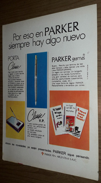 P618 Clipping Antigua Publicidad Lapicera Parker Año 1974 1