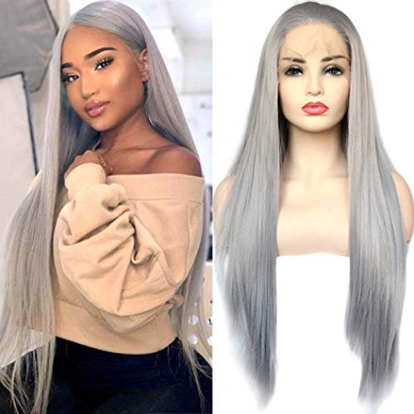 Pelucas Delanteras De Encaje Gris Bluple Pelucas Llenas De R 0