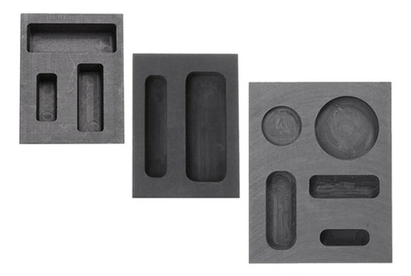 3 Peças De Lingote De Grafite, Molde, Forno, Fundição De Our 0 3 Peças De Lingote De Grafite, Molde, Forno, Fundição De Our 0