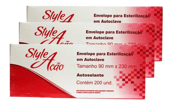 Kit Com 3 Caixas De Envelope Para Esterilização Em Autoclave 200un Cada Caixa - Style Ação 0