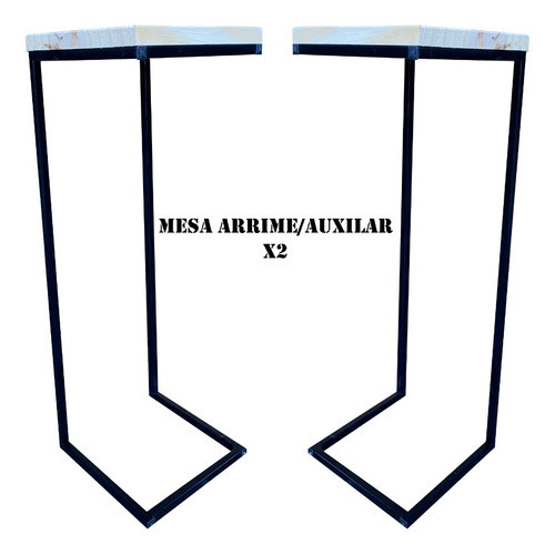 Combo X2 Mesa Arrime Auxiliar Estilo Industrial Sillón Cama 0
