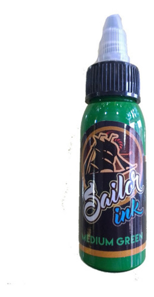 Tinta Para Tatuaje Sailor Ink Verde Mediano 1 Fl Oz. 1 Tinta Para Tatuaje Sailor Ink Verde Mediano 1 Fl Oz. 1