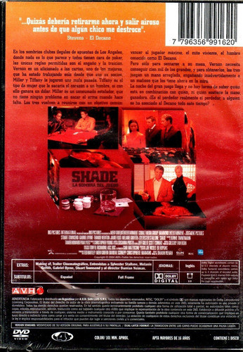 Shade La Sombra Del Juego - Dvd Nuevo Orig. Cerrado - Mcbmi 1