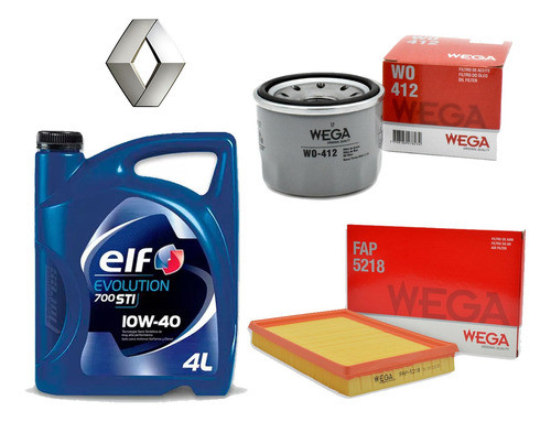 Kit Filtros Renault Kwid + Aceite Elf 700 Sti 10w40 4l 0