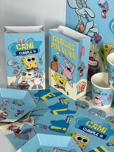 Cotillón Infantil Personalizado X 10 Bob Esponja Pastel 1