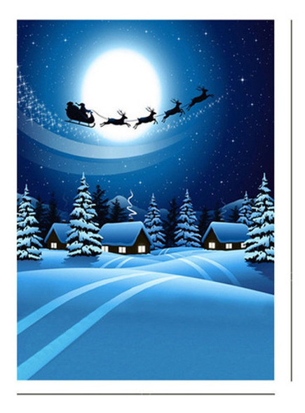 7x5ft Navidad Ciervos Trineo Nieve Estudio Fondo Fotografía 0