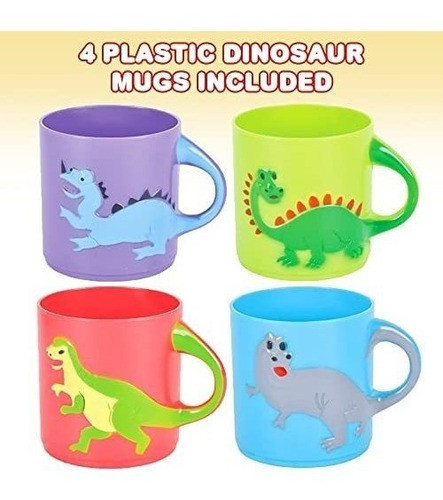 Artcreativity - Tazas De Dinosaurio Para Niños, Juego De 1