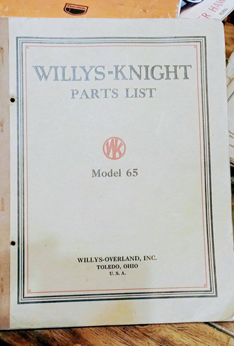 Catalogo Original Willys-knight 65 Automobilia 0