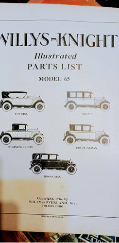 Catalogo Original Willys-knight 65 Automobilia 1