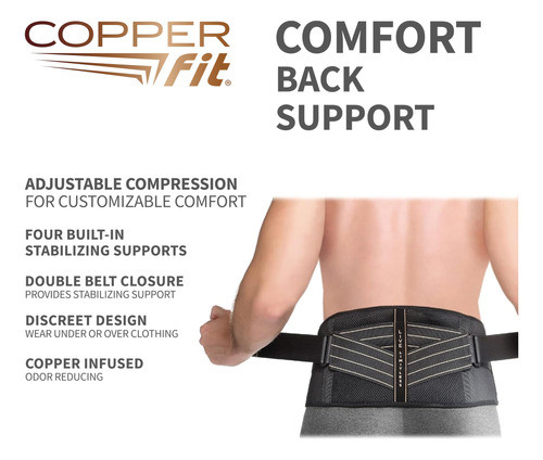 Copper Fit Soporte Lumbar Compresión Talla S M Ews 1